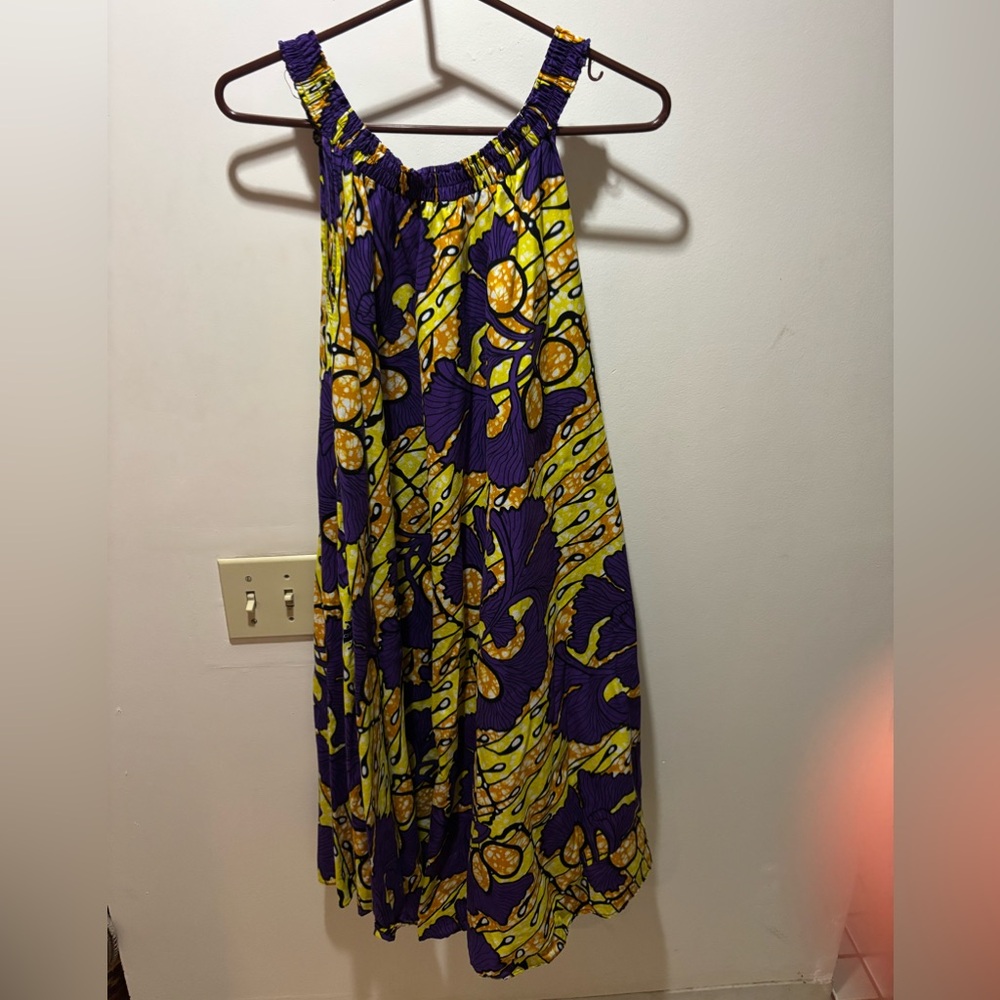 African Cotton Wax Print Dress - free size